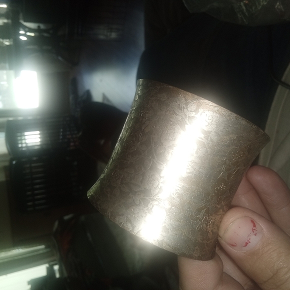 Silver Rose Etch Cuff Bracelet - Picture 5 of 5